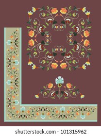 vintage russian vector floral pattern