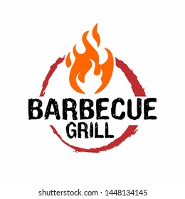 Vintage Rustic Barbecue Logo design,
BBQ Grill Vector Template 