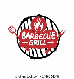 Vintage Rustic Barbecue Logo design,
BBQ Grill Vector Template 