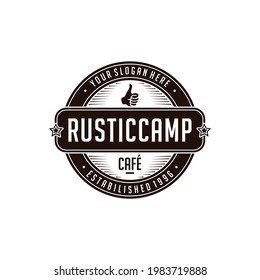 Vintage Rustic Camp Cafe Coffe Shope Logo tamplate