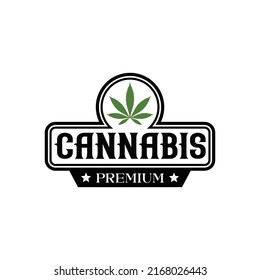 Vintage rustic cannabis logo design