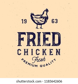 Vintage rustic chicken emblem.  Vintage chicken meat label. stock vector.