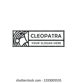 vintage rustic cleopatra line art style logo template