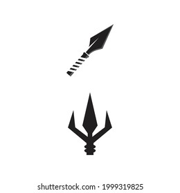 Vintage Rustic Hipster Arrowhead Spear Hunting Logo Design