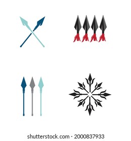 Vintage Rustic Hipster Arrowhead Spear Hunting Logo Design