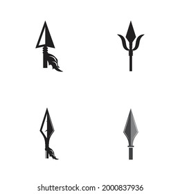 Vintage Rustic Hipster Arrowhead Spear Hunting Logo Design