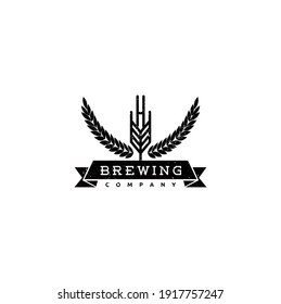 Vintage Rustic Malt Logo Design for Ale Beer Brewery