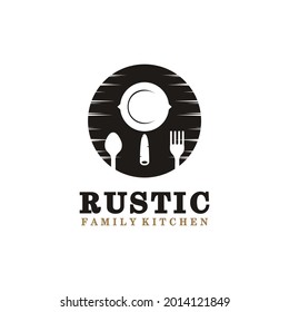 vintage rustic restaurant kitchen logo design