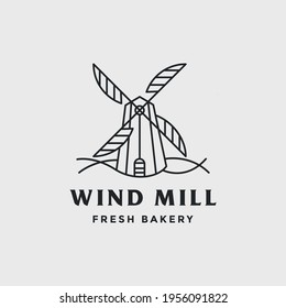 vintage rustic windmill logo inspiration design