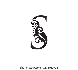 Vintage S Letter Swirl Logo Black Stock Vector (Royalty Free ...