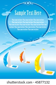Vintage Sailboat template 01