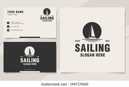 Vintage sailing logo template monogram style