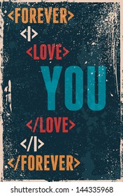 Vintage Saint Valentine's typography vector illustration EPS10. Can be used as a poster or postcard.