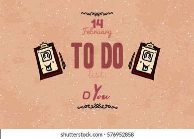 Vintage Saint Valentine's typography vector illustration EPS10. Can be used as a poster or postcard.