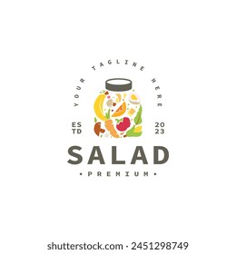 vintage salad in a jar logo design  2
