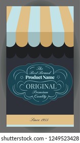 Vintage Sale badge. Vertical background 1080x1920 resolution.