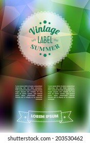 Vintage sale discount Special offer button on modern background, 10 EPS