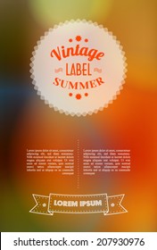 Vintage sale discount Special offer button on modern background, 10 EPS