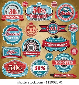 Vintage Sale frame label set template