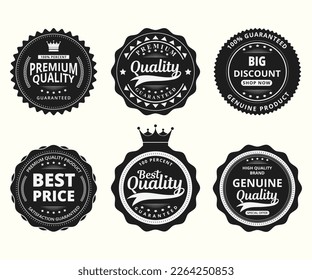 Vintage sale label ornament set design vector 