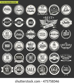 Vintage sale labels collection design elements premium quality