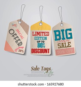 Vintage Sale Tags Design. Vector