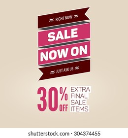 Vintage Sale Vector Template Discount Percentage Stock Vector (Royalty