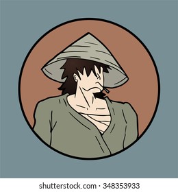 vintage samurai icon