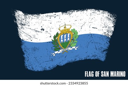 vintage San Marino flag Grunge effect with brush stroke