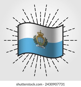 Vintage San Marino National Flag Illustration