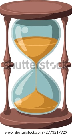 Vintage sand hourglass icon for countdown timer and time management concept