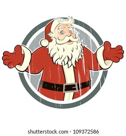 Vintage Santa Claus In A Badge