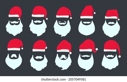 Vintage Santa Claus beard design vector. Christmas party decorations