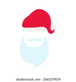 Vintage Santa Claus beard design vector. Christmas party decorations