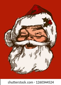 Vintage Santa Claus Face Smiling