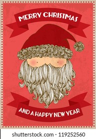 vintage santa clause template vector/illustration