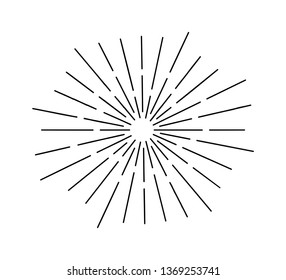 Vintage sauburst, sunrays drawing element on white background. EPS 10