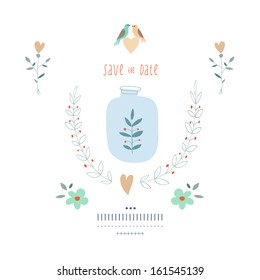 Vintage Save the date card in vector on a white background