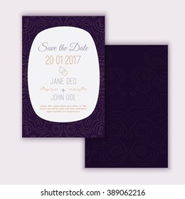 Vintage Save the Date wedding invitation design. Linear Save the date  Template.  Perfect editable save the date