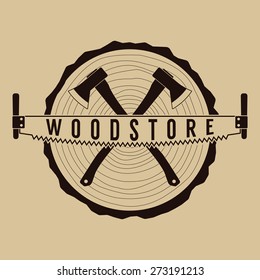 Logotipo da serraria vintage