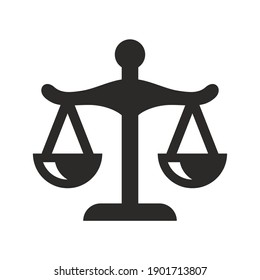 Vintage scale icon. Symbol of law and justice. Equilibrium. Vector icon isolated on white background.