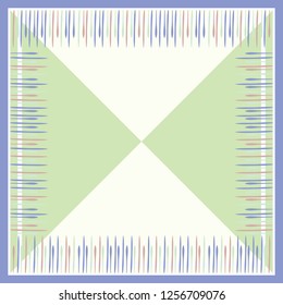 Vintage scarf design with triangle shape on green