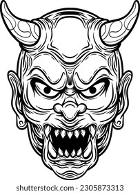 vintage scary demon head concept