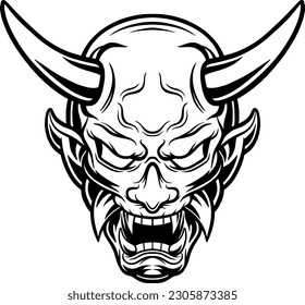 vintage scary demon head concept