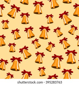 Vintage school bell back pattern seamless yellow