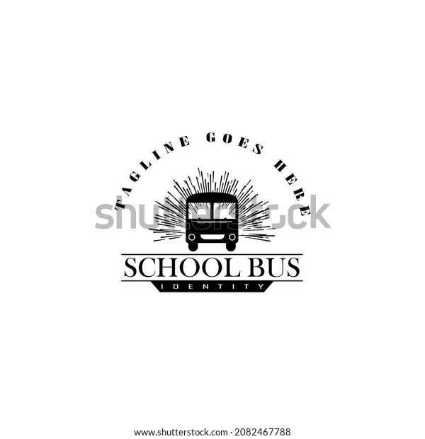 vintage\
School Bus Logo design. vector\
illustration