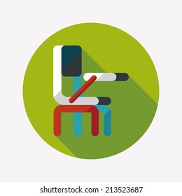 Vintage school desk flat icon with long shadow,eps10