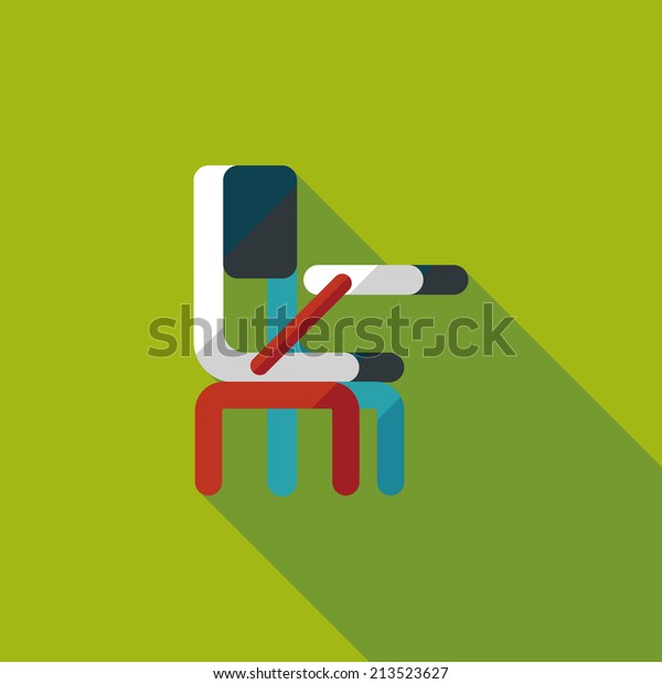 Vintage School Desk Flat Icon Long Stock Vector Royalty Free