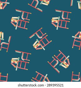 Vintage school desk flat icon,eps10 seamless pattern background