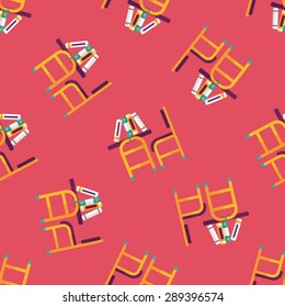 Vintage school desk flat icon,eps10 seamless pattern background